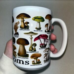 Mushroom Illustration White Ceramic Mug
